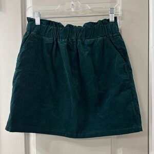 Copper Key Green Velvut Mini Skirt